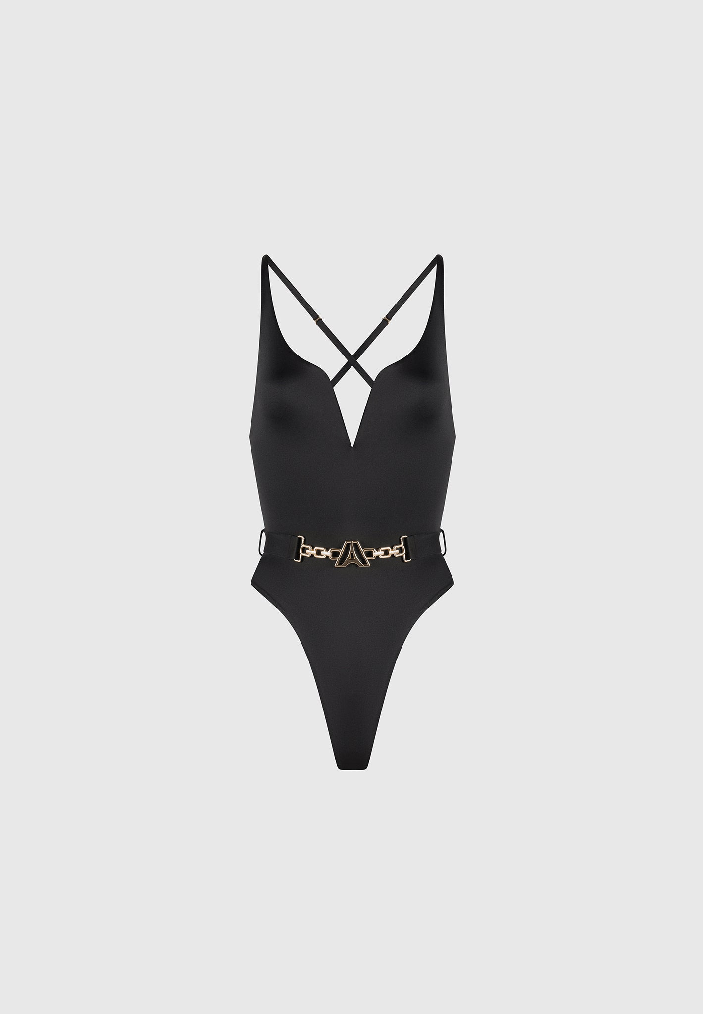 Eiffel Belted Swimsuit - Black