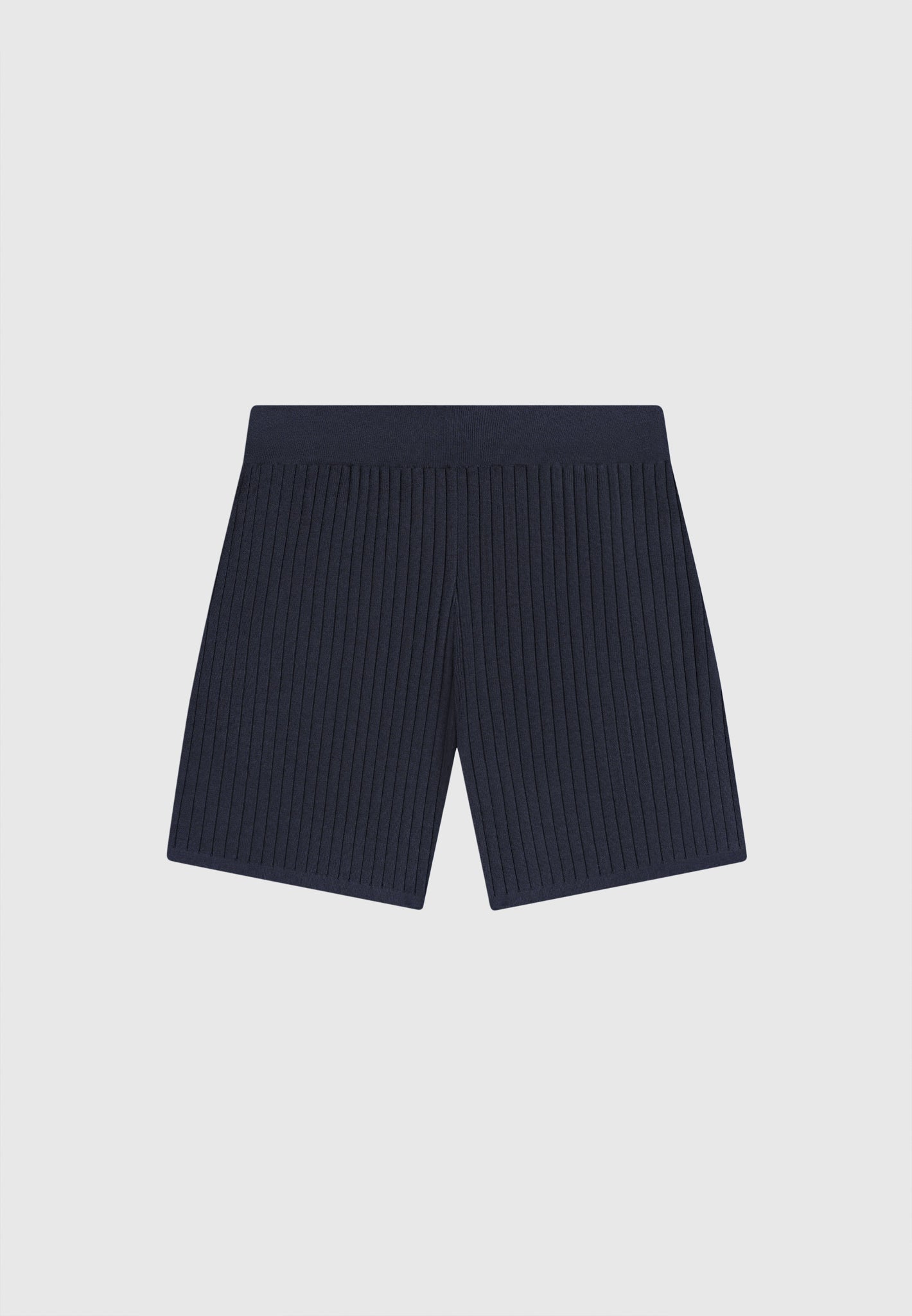 Ribbed Knit Shorts - Navy