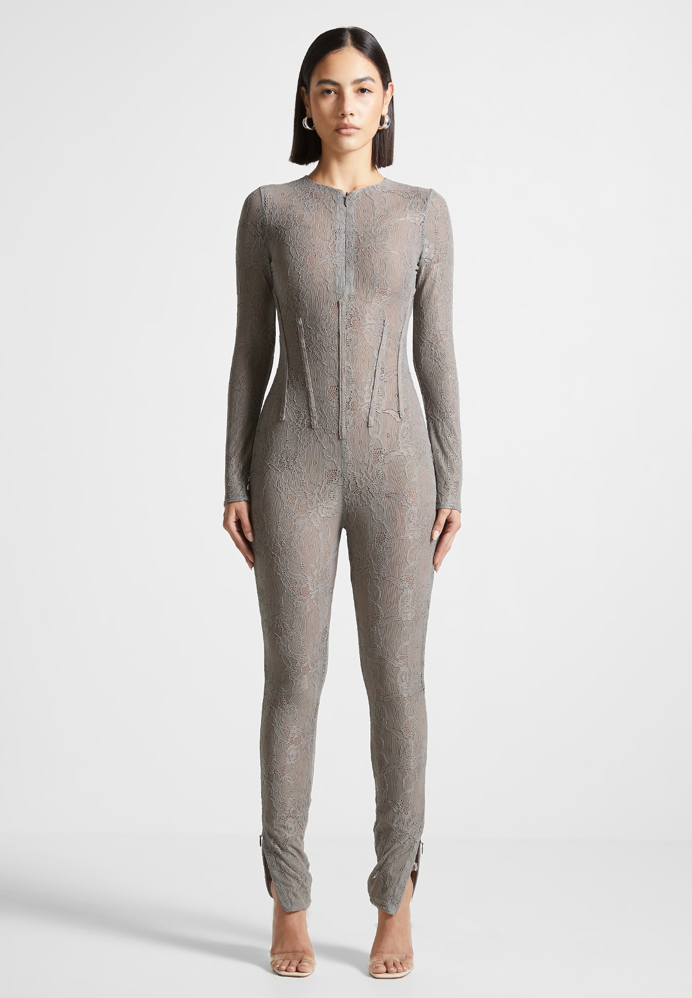 Lace Jumpsuit - Grey