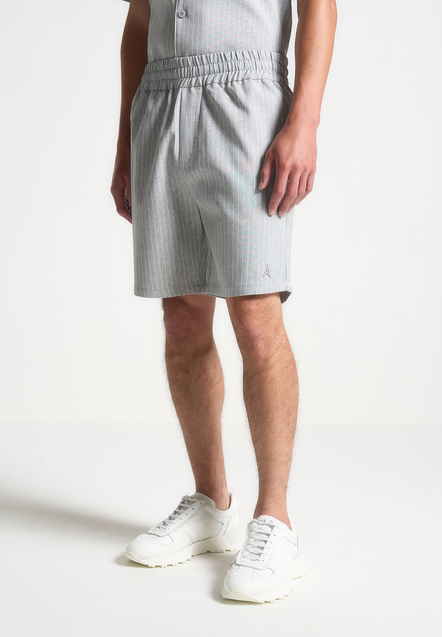 Pinstripe Shorts - Grey