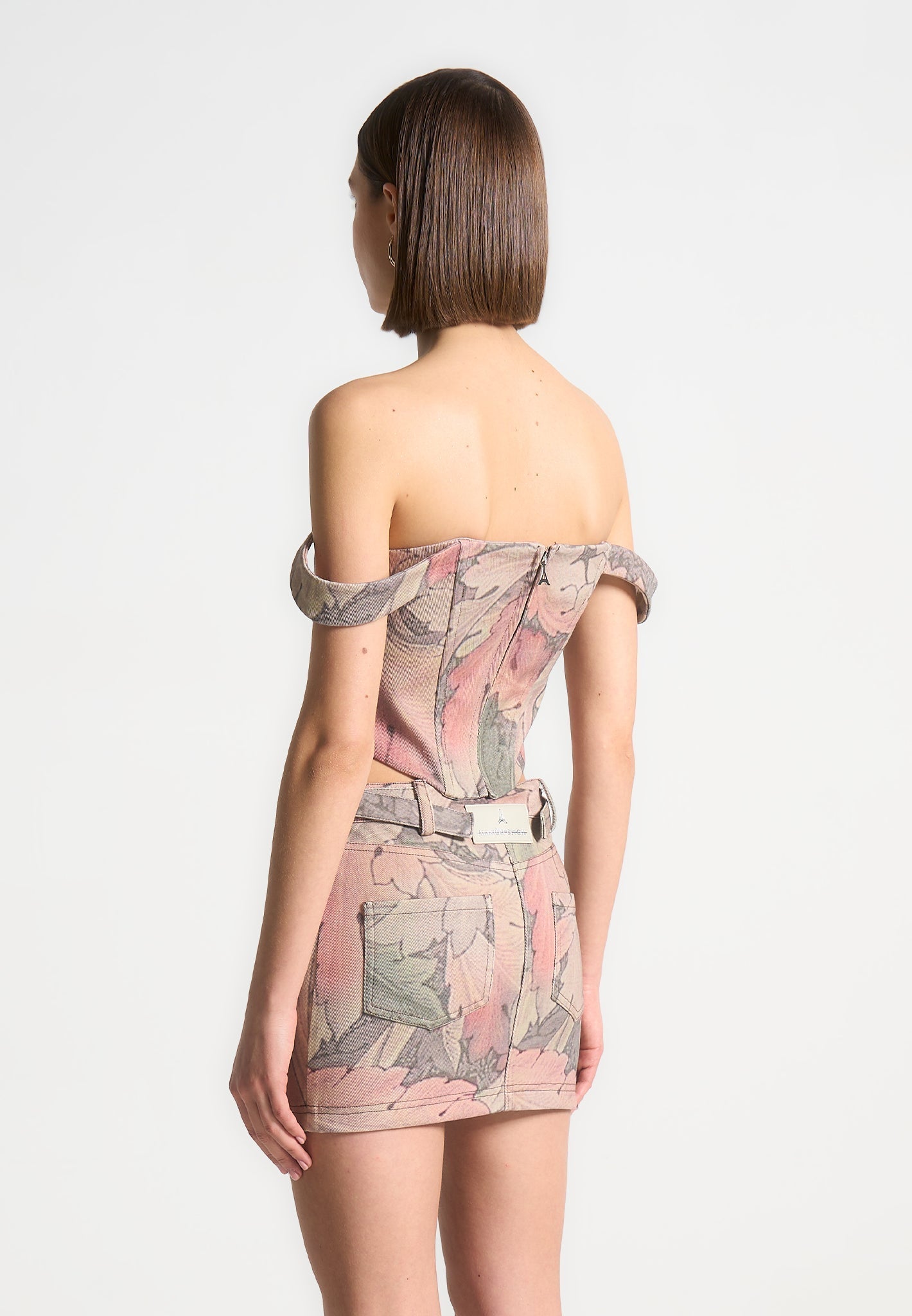 Renaissance Camo Bardot Corset Top - Multi