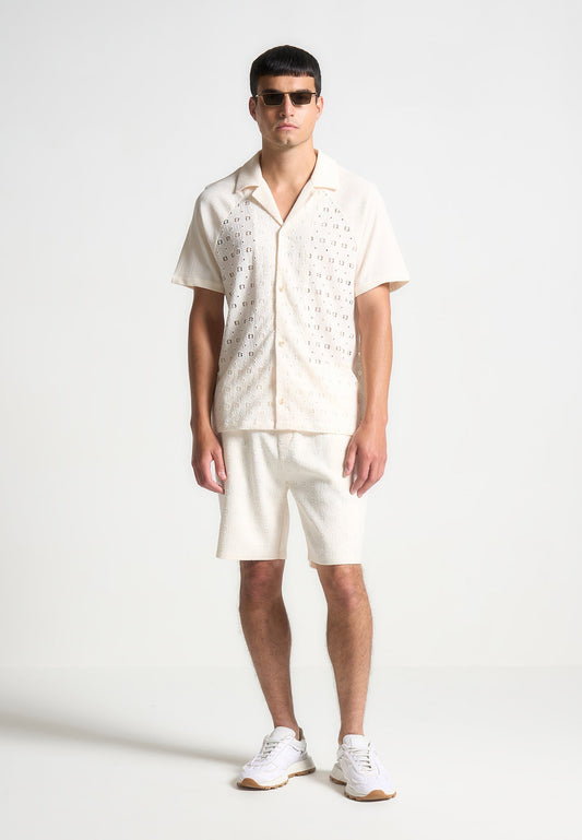 Textured Raglan Shirt - Cream