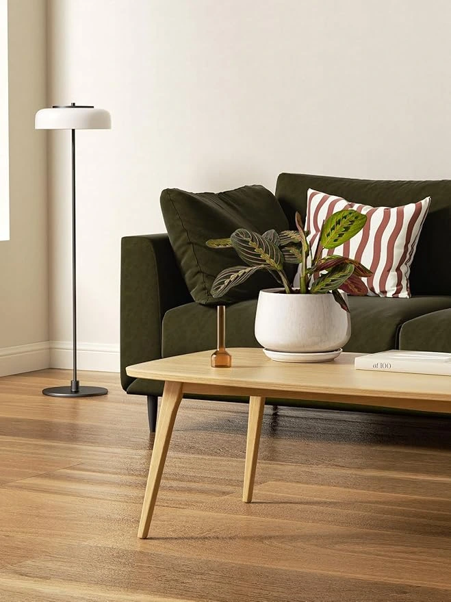 LE TAUCI Ceramic Plant Pots Set of 3 with Drainage & Saucers, Reactive Glaze Beige - Image 4